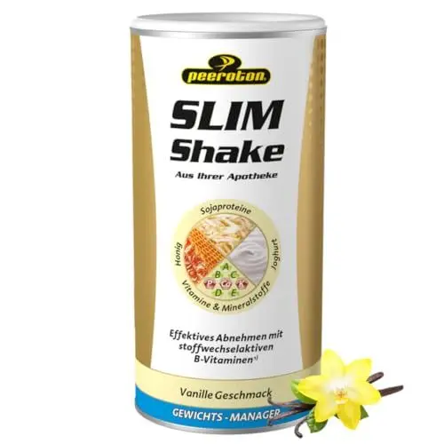 Produktbild: Peeroton SLIM Shake Vanille - Diät Abnehm Shake, vegetarisch und glutenfrei, vollständiger Mahlzeitenersatz, enthält alle wichtigen Proteine, Vitamine und Mineralstoffe für schnelles Abnehmen - 500 g