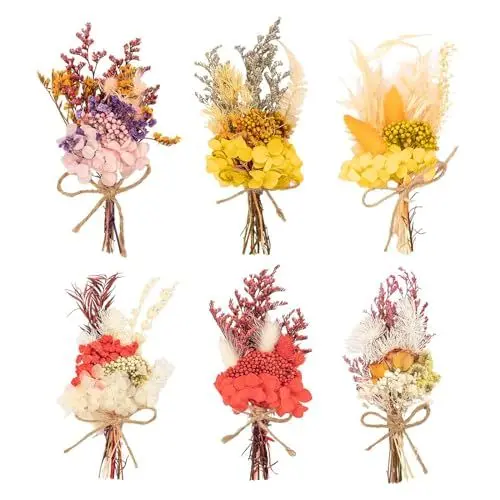 Produktbild: Peiyee 6 BüNdel BüNdel Trockenblumenstrauß,Trockenblumen Zum Basteln Getrocknete Blumen,Mini Getrocknete Blumenstrauss FüR Bilderrahmen DIY Heim-Party Und Hochzeitsdekoration