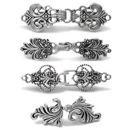 Produktbild: Peiyee Retro Umhang Schal Clips,4 StüCk Metall Strickjacke Clip,Retro Umhang Broschen Schal Pins,Antik Silber Ton Pullover Clip,Vintage Cardigan Clips FüR Frauen MäDchen Tragen