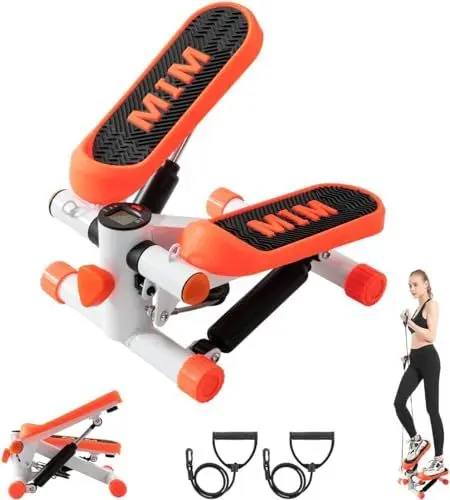 Produktbild: Pejevir Stepper für Übung, Mini Treppe Stepper mit Widerstand Band und Kalorien zählen, Gesundheit Fitness Übung Stepping Machine für Übung Fitness Büro Haus, Orange