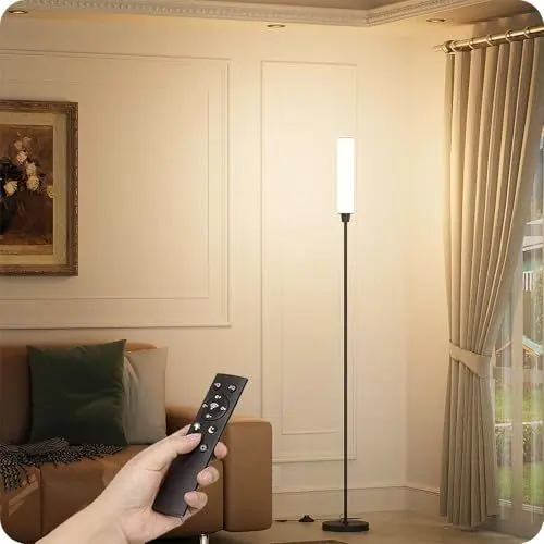 Produktbild: pekipe stehlampe mit fernbedienung dimmbar,Led Stehlampe,eck stehlampe wohnzimmer,Dimmbar Stehleuchte Farbtemperatur 3000k-6000k,Leuchtkraft 10%-100%