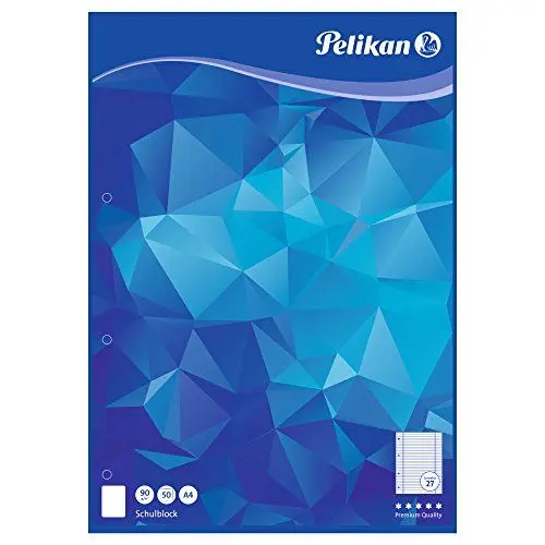 Produktbild: Pelikan 100045 Schulblock A4, 50 Blatt, Lineatur 27 (liniert), Schulschreibpapier, 90g/m², FSC Mix, weiß