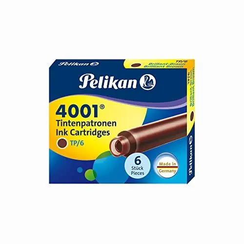 Produktbild: Pelikan Standard-Tintenpatronen 4001 Tinte Brillant-Braun, 6 Stück