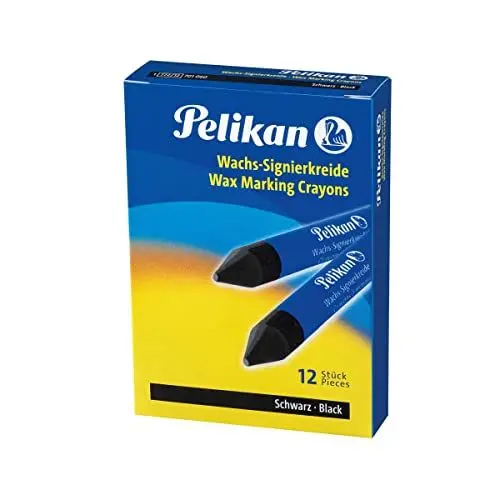 Produktbild: Pelikan 701060 - Wachs-Signierkreide für glatte Untergründe Schachtel mit 12 Stück, schwarz