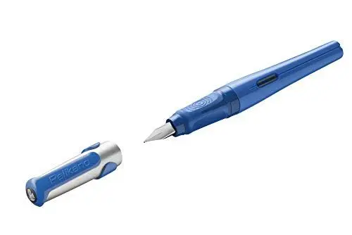 Produktbild: Pelikan 802932 Füllhalter Pelikano für Linkshänder, L-Feder, Blau, 1 Stück in Faltschachtel
