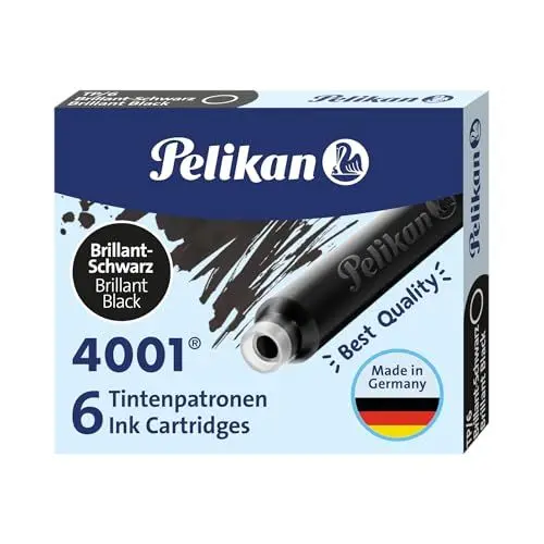 Produktbild: Pelikan Standard-Tintenpatronen 4001 Tinte Brillant-Schwarz, 6 Stück