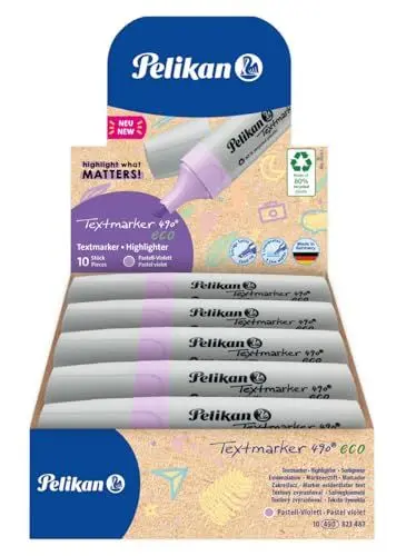 Produktbild: Pelikan Textmarker 490 eco, Pastell-Violett, 10 Stück, mit Keilspitze