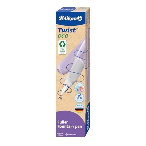 Produktbild: Pelikan Twist eco Füllhalter, Edelstahl-Feder in Strichbreite M inkl. Tintenpatrone, lavender