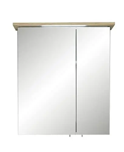 Produktbild: Pelipal GmbH Quickset 963 Spiegelschrank 84-I, Holzwerkstoff, Salbei NB/Riviera Eiche quer NB, 72x60x20 cm