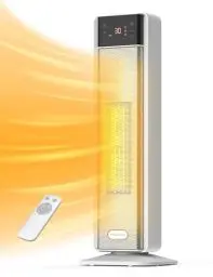Produktbild: PELONIS Heizlüfter Energiesparend 2000W, Leise Keramik Heizlüfter mit Fernbedienung & Thermostat, 75° Oszillation & 24 Std. Timer, Elektrischer Heizlüfter für Schlafzimmer, Elektroheizung Heater 58CM