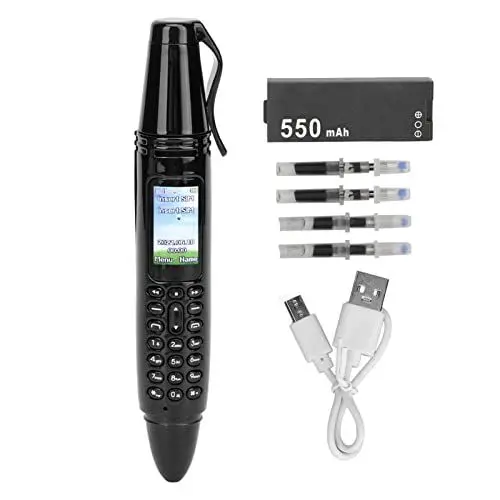 Produktbild: Zunate Pen -Handy Bluetooth Dialer, Kleines Mobil-Handy, 0,96 Zoll Winziger Bildschirm, mit Kamera-Taschenlampe, Kabelloser Musik-Player, Unterstützung für GSM Dual SIM