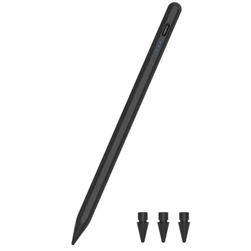 Produktbild: Pencil 2. Generation für iPad 2018-2023, 10 Mins Schnellladung Stylus Stift für iPad 9. & 10. Generation Hochpräzise, Neigung& Palm Rejection Stift für Pro/iPad Mini (schwarz)