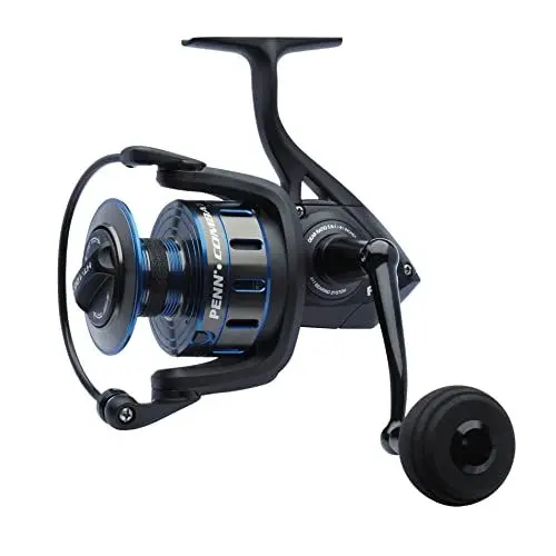 Produktbild: PENN Combat III Angelrolle Spinnrollen Meeresangeln Vielseitige Meeresangeln Rolle für Boot Kajak Ufer Spinning Jiggen Surfen und Allround-Einsatz Unisex Schwarz Blau 6000