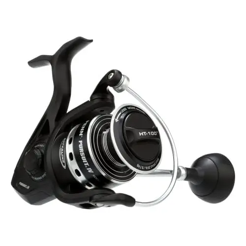 Produktbild: PENN Pursuit IV Salzwasser Spinnrolle – Spinnangeln, Jig, Köderrolle für den Allround-Einsatz, Boot, Kajak, Ufer, Black Silver, 5000