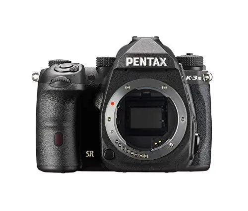 Produktbild: Pentax K-3 Mark III APS-C DSLR Kamera Gehäuse in schwarz - Bildfeld 100%~1,05x optischer Sucher, 5-Achsen 5,5 Stufen In-Body SR Mechanismus, ISO 1,6 Millionen, wetterfest, bis zu 12fps, Touchscreen