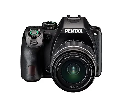 Produktbild: Pentax KF APS-C digitales SLR-Kamerakit mit 18-55 mm WR Zoomobjektiv, staubdicht, wetterfest, Vario-LCD-Display, schwarz