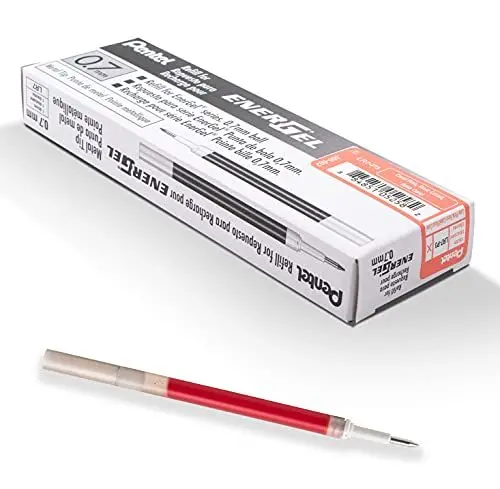 Produktbild: Pentel EnerGel LR7 Nachfüllmine für 0.7 mm Gelschreiber, koralle (12 Stück)