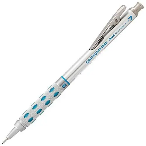 Produktbild: Pentel PG1017C PG1017-C GraphGear1000 Druckbleistift 0,7 mm Strichstärke, Edelstahlgehäuse mit Härtegradindikator, duale Griffzone, voll versenkbare 4 mm Minenführung, Radierer (Z2-1N), 1 Stück