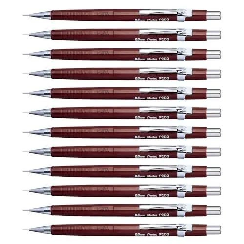 Produktbild: Pentel Sharp 200 P203 Druckbleistift, 0.3 mm, Härtegrad HB, braun (12 Stück)