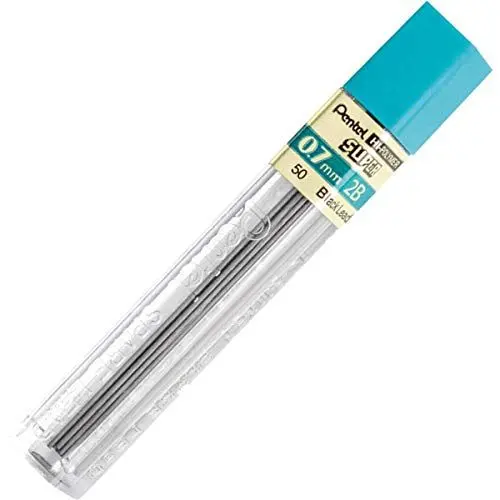 Produktbild: Pentel Super Hi-Polymer Nachfüllleitungen 0,7 mm, Klasse 2B (Packung mit 12 Röhrchen - 144 Leitungen)