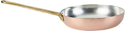 Produktbild: Pentole Agnelli ALCM111M28 Handverzinnte gehämmerte Kupferpfanne mit Messinggriff, Durchmesser 28 cm