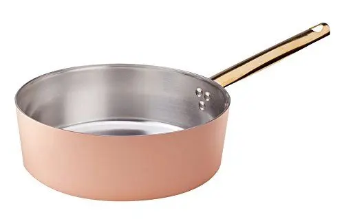 Produktbild: Pentole Agnelli ALCU10720 Kupferarmer Topf mit Messinggriff, handverzinntes glattes Kupfer, 20 cm