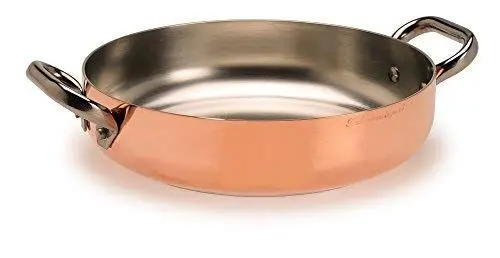 Produktbild: Pentole Agnelli ALCU110PI24 Verzinnte Kupferpfanne mit 2 Edelstahlgriffen und Induktionsboden, 24 cm