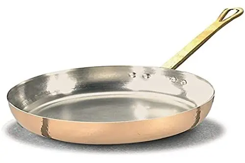 Produktbild: Pentole Agnelli ALCU111B24 Glatte kupferverzinnte Handsprungpfanne mit röhrenförmigem Griff, 24 cm