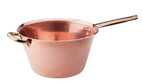 Produktbild: Pentole Agnelli ALCU16518 Glatter Kupferkessel für Polenta ohne Verzinnen mit Rohrrohr und Messinggriff, 18 cm