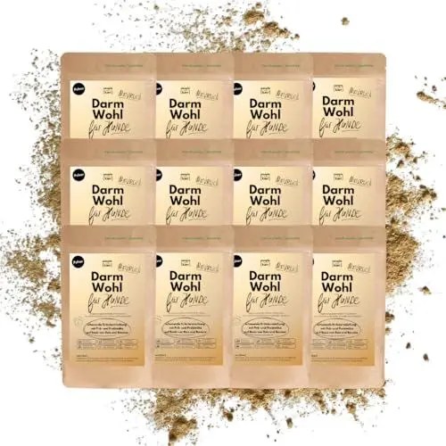 Produktbild: People who Kaer Darm Wohl Darmpulver für Hunde, 12X 200g – Präbiotika & Probiotika Hund auf Basis von Reis und Banane, Darmsanierung und Durchfall Hund, Darmflora Aufbau Hund Durchfall