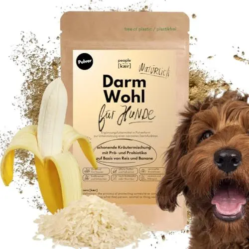 Produktbild: People who Kaer Darm Wohl Darmpulver für Hunde, 200g – Präbiotika & Probiotika Hund auf Basis von Reis und Banane, Darmsanierung und Durchfall Hund, Darmflora Aufbau nach Durchfall