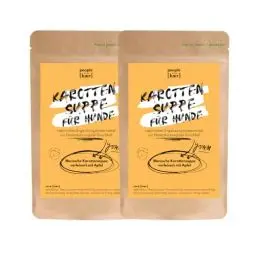 Produktbild: People who Kaer Morosche Karottensuppe 2X 200g, hohe Ergiebigkeit Dank Pulver-Form, Präbiotika Mittel zur Unterstützung bei Durchfall & Magenproblemen, bis zu 5L Moro Suppe, Hund Durchfall
