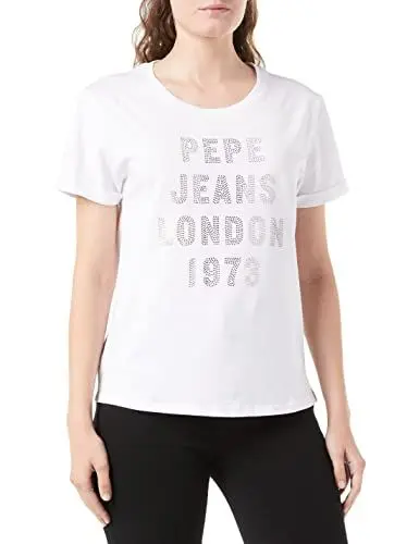 Produktbild: Pepe Jeans Damen Agnes T Shirt, Weiß (Weiß), L EU