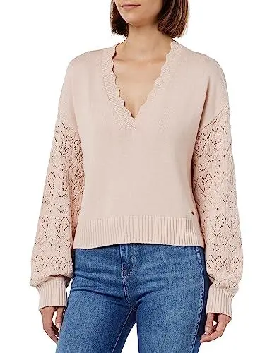Produktbild: Pepe Jeans Damen Damara V Neck Pullover Sweater, Pink (Ash Rose), L