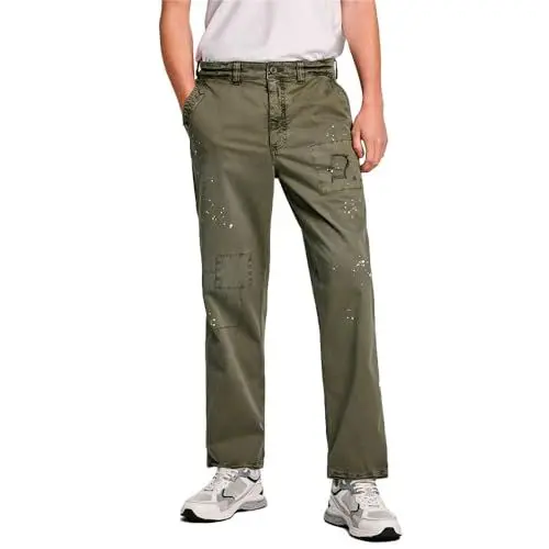 Produktbild: Pepe Jeans Herren Relaxed Distressed Pants-N Hose, Grün (Leaf Green), Bundweite: 97 cm