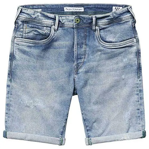 Produktbild: Pepe Jeans Herren Stanley Short Distressed Eco Badeshorts, Blau (Denim 000), W29 (Herstellergröße: 29)