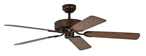 Produktbild: Pepeo Deckenventilator ohne Beleuchtung Potkuri, Gehäuse Bronze Antik, Wendeflügel Eiche oder Eiche mit Rattaneinlage, 132 cm, für Räume bis zu 25m132