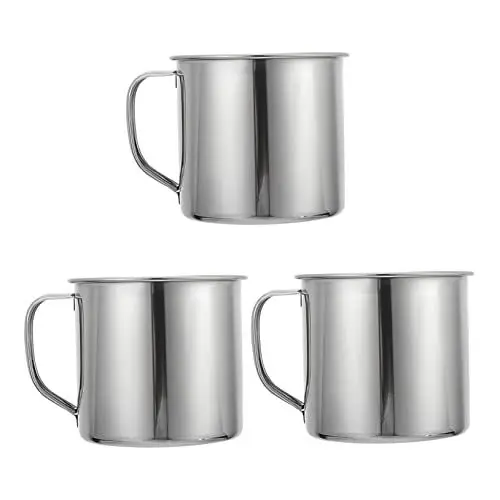 Produktbild: PEPLAYTAL 3St Wasserbecher für weinachtsgeschenke kindertassen Kaffeetasse mit Deckel Henkelbecher biergläser Teetassen mit Henkel unzerbrechliche Tassen Edelstahl 304