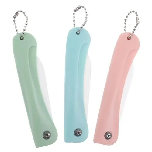 Produktbild: PEPLAYTAL 3 Stück Keramik faltbar gemüsemesser speckmesser keramik messer obsthäcksler messer gemüseschäler falzmesser klapp cuttermesser Keramikmesser Obstschneider aus Keramik