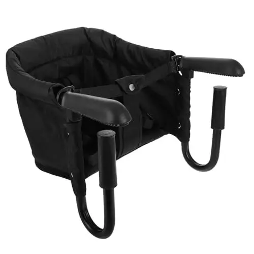 Produktbild: PEPLAYTAL Esszimmerstuhl für Tablett Esstisch, Hochstuhl ausgeschnitten Popcorn-Zubehör Popcorntüten Essen kinderhochstuhl picknick Babyhochstuhl tragbar Fütterungsstuhl Plastik Black