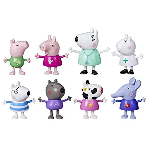 Produktbild: Peppa Pig Dr. Polar Bears Besuch bei Peppa und ihren Freunden Figurenpack, Vorschulspielzeug, enthält 8 Figuren, ab 3 Jahren(Exklusiv bei Amazon)