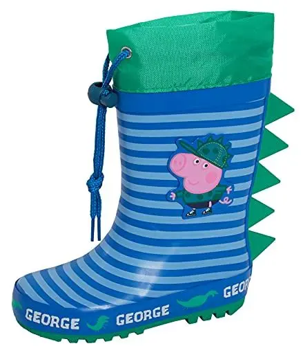Produktbild: Peppa Pig Jungen George Pig Tie Top Gummistiefel Kinder Dino Wellingtons Regenstiefel Grün 6 UK Kind/EU 23