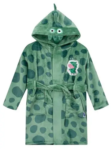 Produktbild: Peppa Pig Jungen George Wutz Bademantel | Fleece Jungen Morgenmantel | Dinosaurier Bademantel | Grün | 110