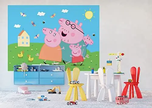 Produktbild: Peppa Pig Kinderzimmer Fototapete von AG Design | 252 x 182 cm | 4 Teile | AAFTDXL 1964