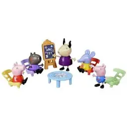 Produktbild: Peppa Pig Peppas Spielgruppe Spielzeug-Set mit 5 Figuren von Peppas Freunden, Klassenzimmer-Accessoires für interaktives Spielen, für Kinder ab 3 Jahren