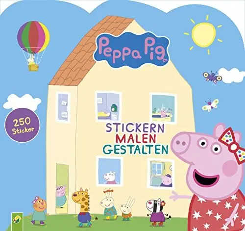 Produktbild: Peppa Pig- Stickern Malen Gestalten: Mit 250 tollen Stickern. Stickerbuch I Malbuch für Kinder ab 3 Jahren I Peppa Wutz: 250 Sticker