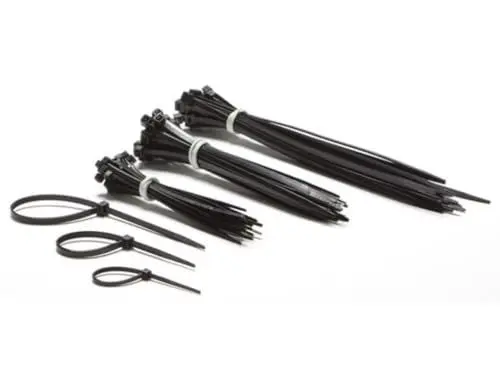 Produktbild: Perel Set Nylon Kabelbinder, Schwarz, UV-Beständig, Verschiedene Größen, 75 Stück