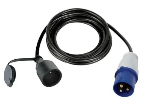 Produktbild: Perel Adapterleitung, H07RN-F 3G1.5, 3 m, 16 A/230 V, 3680 W, Typ E auf CEE, für innen und außen, Gummi, blau