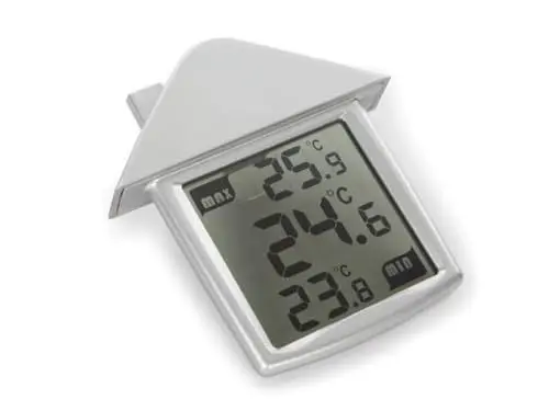 Produktbild: Perel Fenster-Thermometer, digital, für innen und außen, transparent