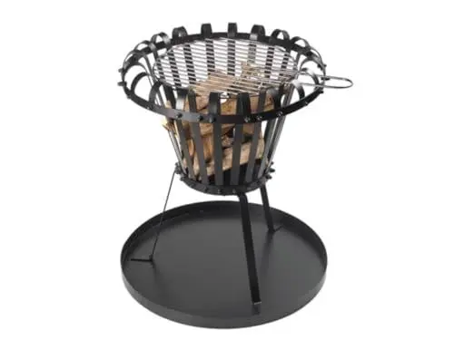 Produktbild: Perel Feuerkorb, Grillrost, Asche-Auffangschale, rund, 53.5 x Ø 50 cm, Schwarz